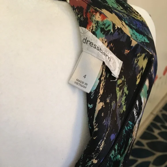 Multicolored high front and back sleeveless dress - Picture 11 of 11